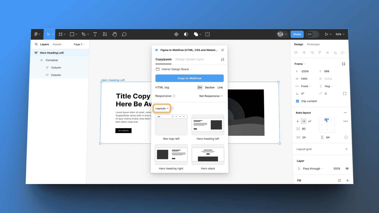 Figma to Webflow Plugin (HTML, CSS) | Design System Sync 2024