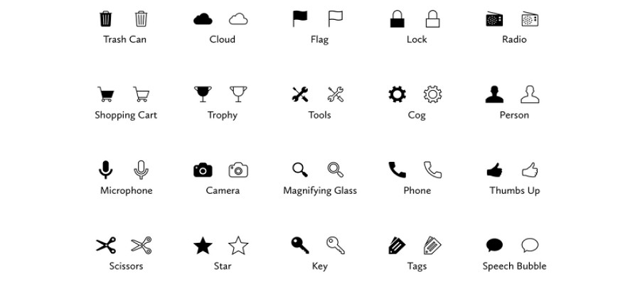 Hollow Icon vs. Solid Icon Which Is More Friendly for Recognizing ~ UXness: UX Design, Usability Articles, Course, Books, Events